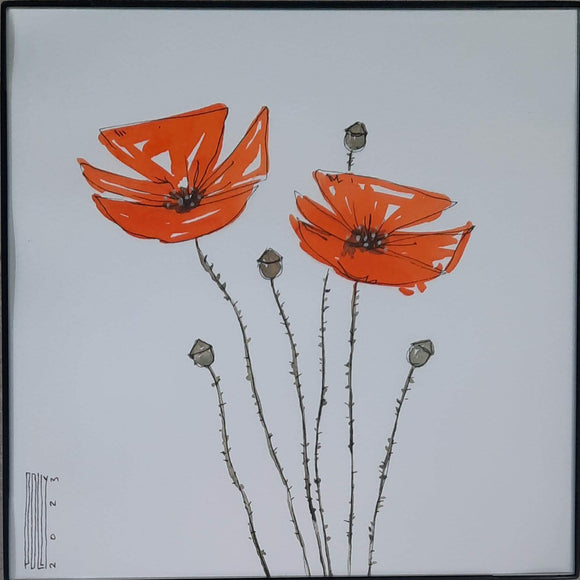 Poppies (8x8) - Polly Burge