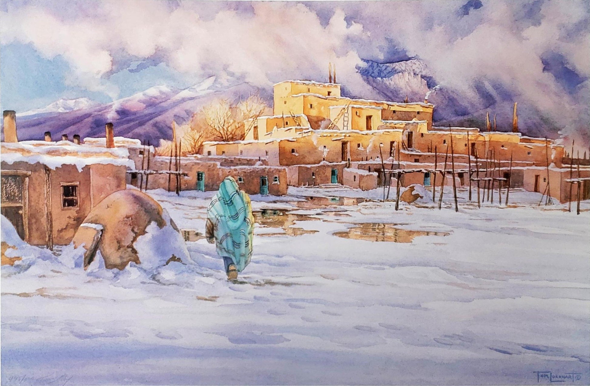 November Light Taos Pueblos - Tom Lockhart