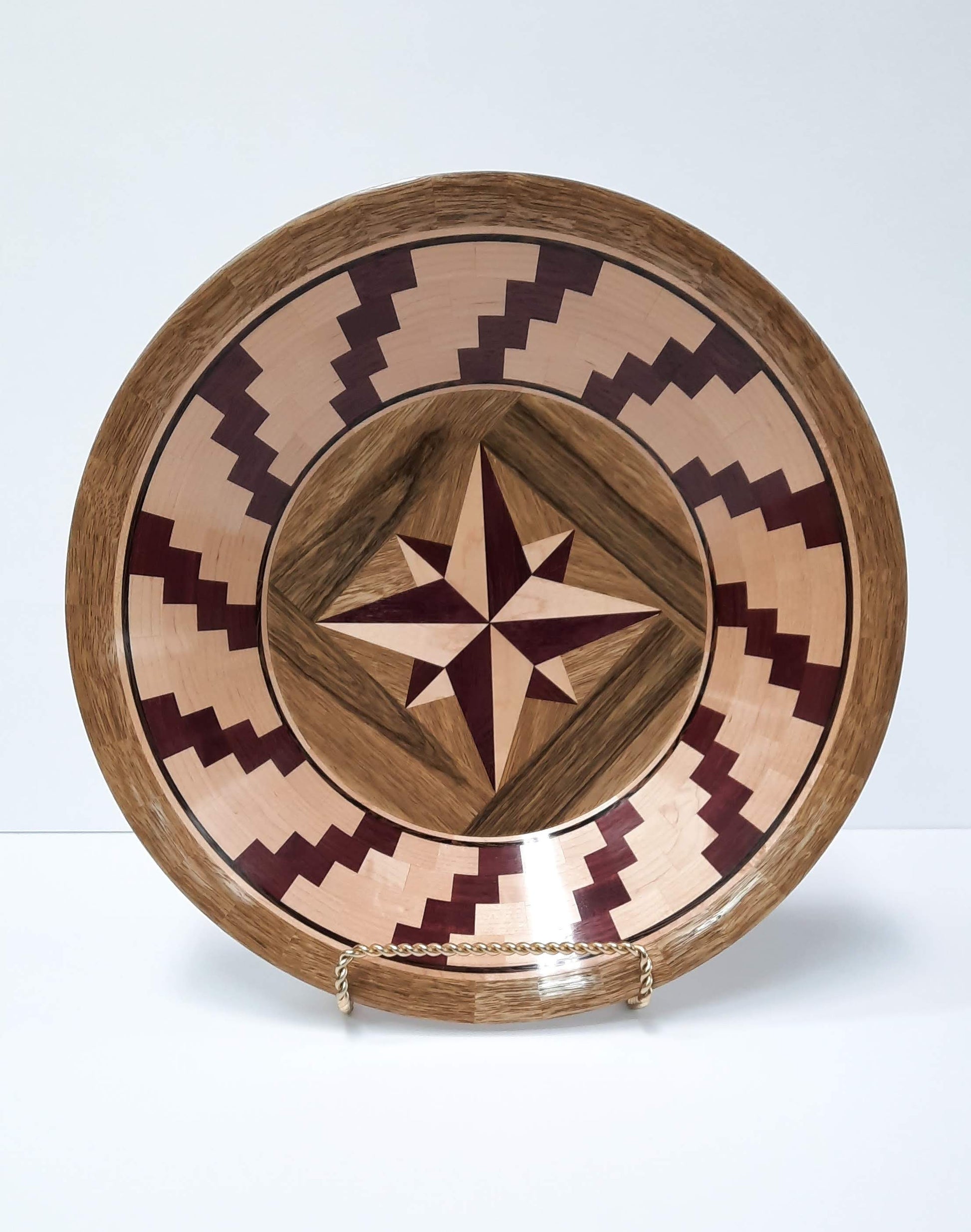 Purple Heart Compass Rose Plate - Randy Warnke