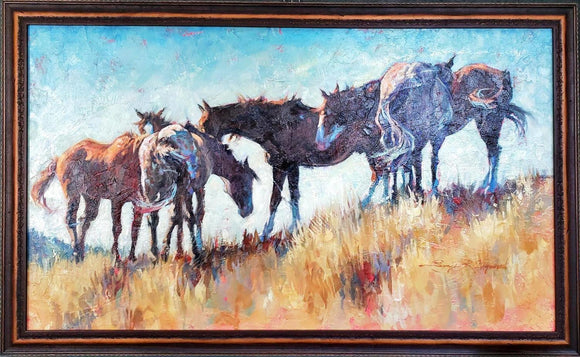 Sioux Pass Ponies in Wolf Mountains - Sonja Caywood